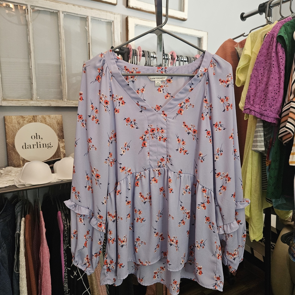 Counterparts Light Purple Floral Blouse